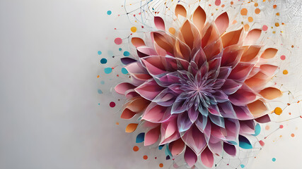 Futuristic creative abstract  flower illustration as beauty innovation concept. AI generated image, ai.