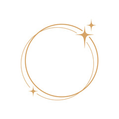Simple modern aesthetic line elements Modern geometric linear frame with sparkling stars.