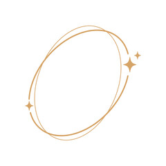 Simple modern aesthetic line elements Modern geometric linear frame with sparkling stars.