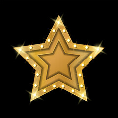 Gold star. Vector illustration.