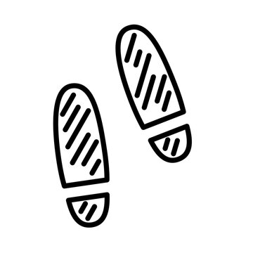 Shoe prints icon. Icon about crime