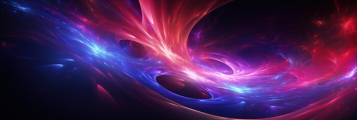 3D Digital Galaxy Abstract Wave Background. Red Blue Tunnel. Space Motion, Swirl.