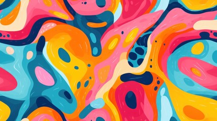 Obraz premium a colorful abstract painting with lots of different colors and sizes of paint on the bottom half of the image and the bottom half of the top half of the image.
