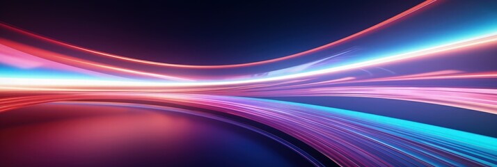 3d render motion line of speed and power or light trails. High-speed light with curve movement beam. 5G Technology fast and futuristic background. Abstract motion blur.