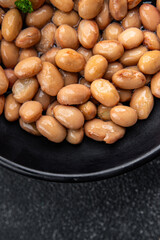 Beans borlotti boiled legume ready to eat healthy eating cooking appetizer meal food snack on the table copy space