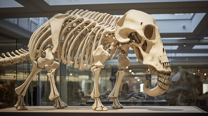 elephant skeleton in the museum