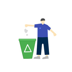 illustration of people throwing rubbish