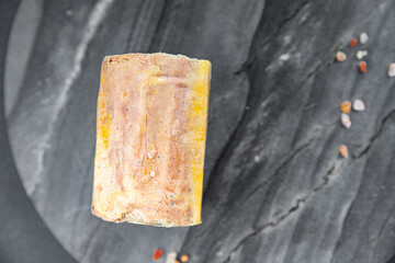 foie gras block raw ready to cook ready to eat healthy eating cooking appetizer meal food snack on...