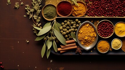 rustic autumn color palette, rust, deep red, mustard yellow and olive green, copy space, 16:9