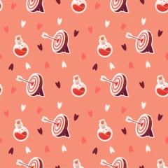 Foto auf Leinwand Seamless pattern with target and love potion © vicktoriabbk