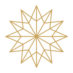 Obraz premium Christmas star beautiful golden ornament. Christmas design element. PNG illustration.