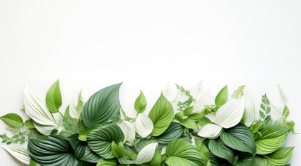Vue de dessus de plantes sur fond blanc