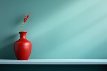 Un vase sur une étagère, dans un style minimaliste