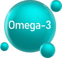 Mineral supplement 3d icon, Omega 3