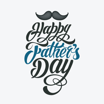 Happy Father's Day Calligraphy greeting card. vector illustration design.