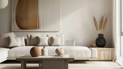Minimalist Living Room with Modern Art

