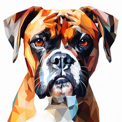 boxer dog, vector, illustration, on white background