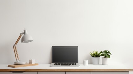 A well-designed workplace with a copy space that can be used for montage