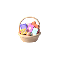 basket with eggs