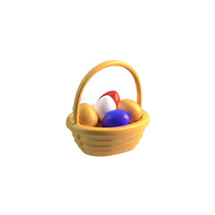 Naklejka premium easter eggs in basket