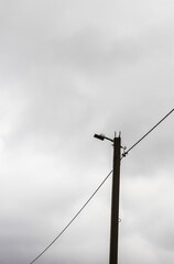 Abstract shot of the outdoor lamp post. Objects