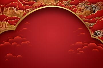 Auspicious Red and Gold: An Emblematic Chinese New Year Background