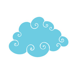 Blue flat cloud. Vector graphics.