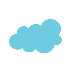 Blue flat cloud. Vector graphics.