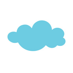 Blue flat cloud. Vector graphics.
