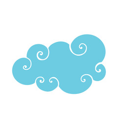 Blue flat cloud. Vector graphics.