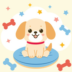 Vector of cute puppy dog kawaii mascot