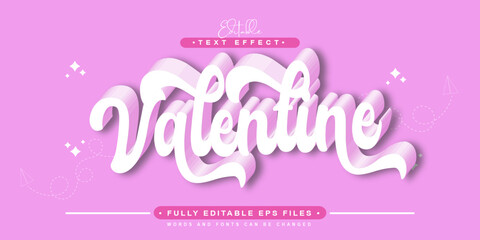 editable white valentine text effect.typhography logo