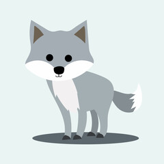 vector flat cute wolf illustration
