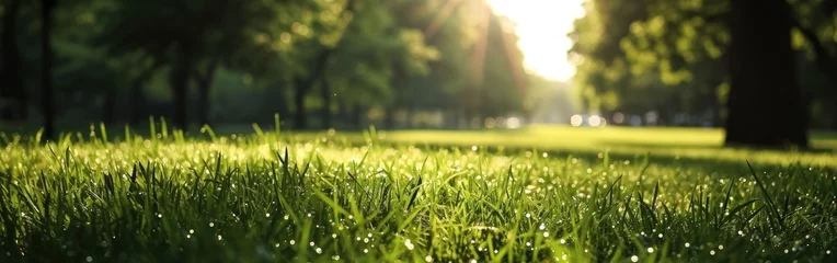 Store enrouleur tamisant sans perçage Prairie, marais Green grass close up in a summer park