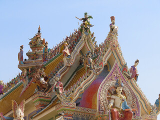 Naklejka premium Statue of cultural icons at Wat Pariwas in Bangkok, Thailand.