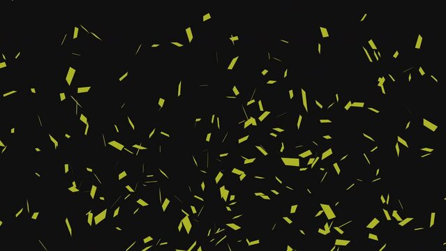 Golden Confetti Falling on Black Alpha Background