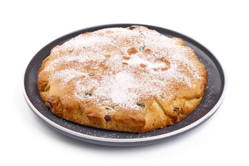 Apple pie, isolated on white background.