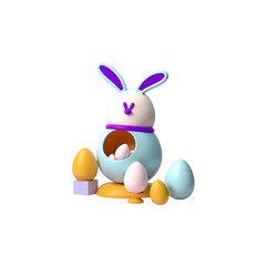 easter bunny with easter eggs