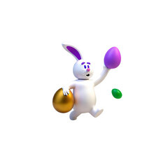 easter bunny with eggs