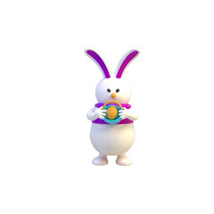 Fototapeta premium easter bunny with egg
