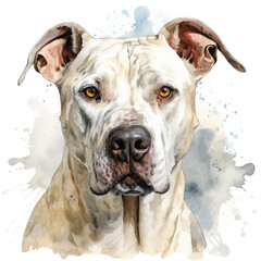 watercolor Dogo Argentino clipart, Generative Ai