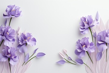 crocus flowers on white background