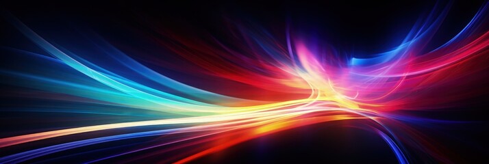 Obraz premium colored streaks of light in the dark