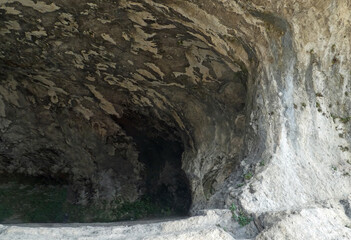 caves dug inside the mountain used in the prehistoric era by primitive men as shelter