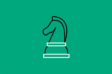 chess horse illustration in flat style design. Vector illustration.	