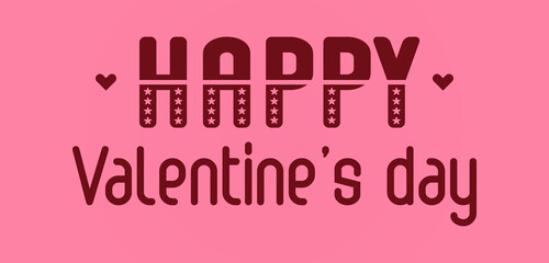 Happy Valentine's Day Beautiful Text Design illustration