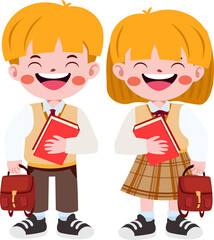 Happy cute children back to school