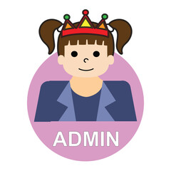beautiful female administrator icon. isolated white background color. vector illustration