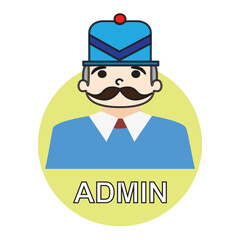 male administrator icon. isolated white background color. vector illustration
