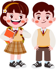 Happy cute children back to school